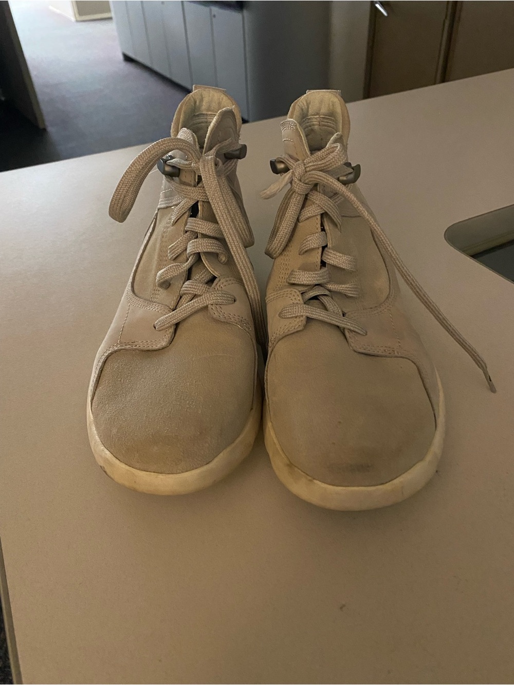 Timberland Beige Suede High-Top Sneakers